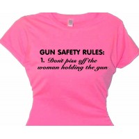 "gun safety don't piss off the woman holding gun" - NRA supporters